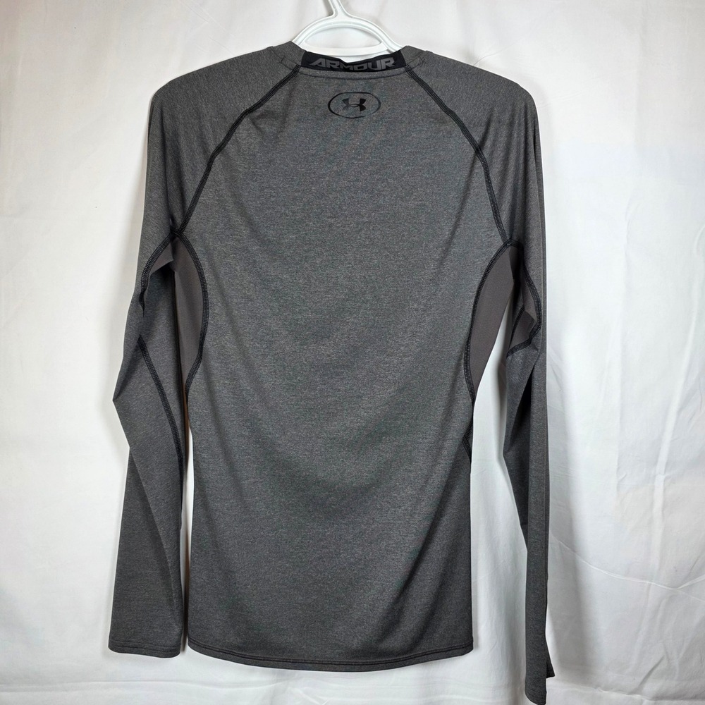 Under Armour HeatGear Compression Mens Medium Gray Long Sleeve Shirt - Picture 2 of 7